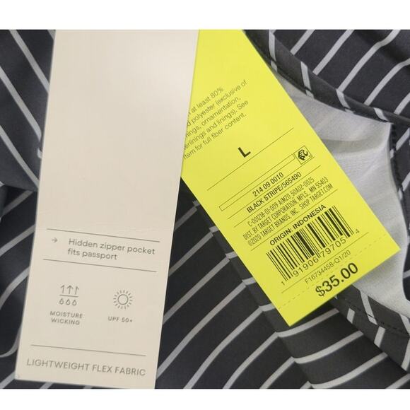 All in Motion Skirt Romper Womens Large Black/White Summer Workout Athletic NWT - Picture 9 of 9